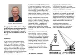 Read more about the article The United Alaska Campaigner, August 2010, Alaskan Science and Technology in Financial Reform