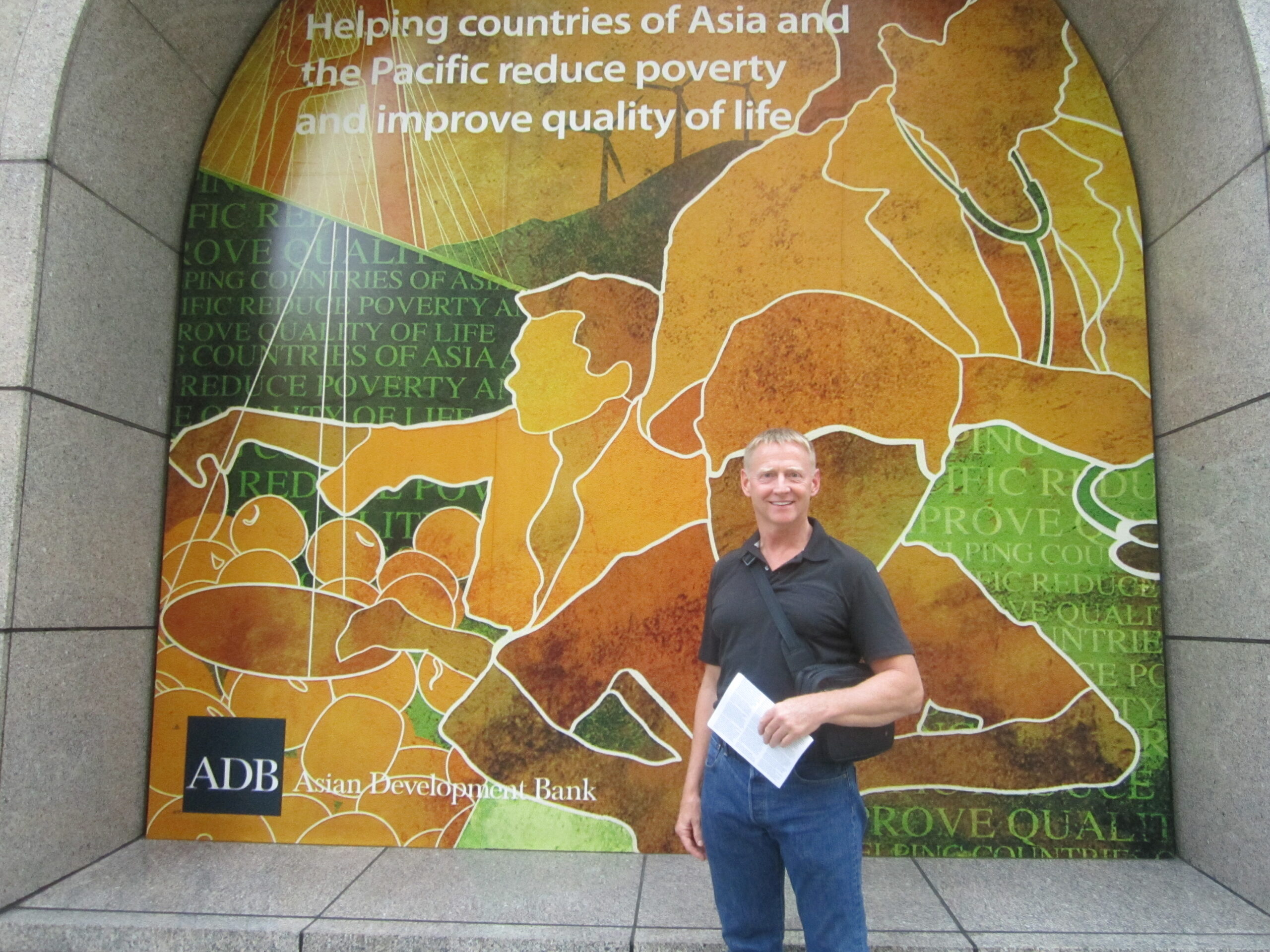 Passing out my newsletters and having interesting discussions with economists at the Asian Development Bank in Metro Manila