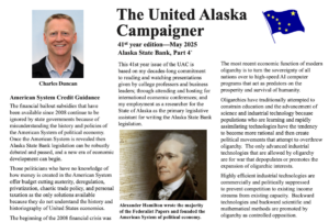 Read more about the article The United Alaska Campaigner 41st year edition—May 2025 Alaska State Bank, Part 4 American System Credit Guidance *website edition