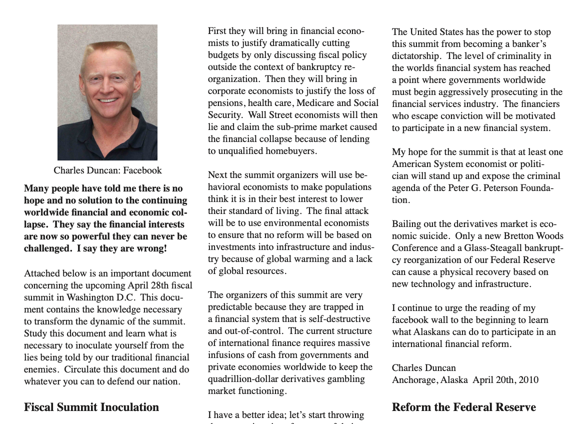 The United Alaska Campaigner, March 2010, Fiscal Summit Inoculation