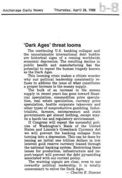 Read more about the article Letter to the editor, Anchorage Daily News