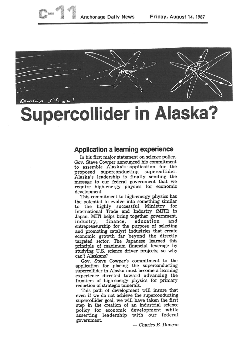 Letter to the editor, Anchorage Daily News